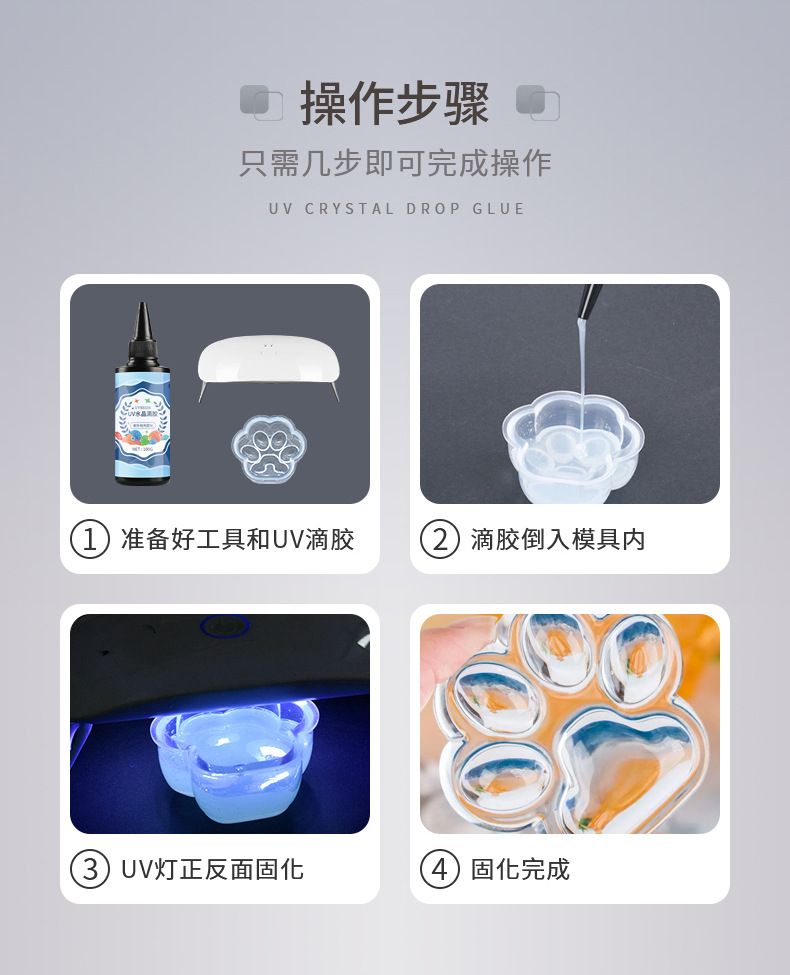 跨境uv胶 紫外线固化高透明手工diy流麻低气味稀稠硬胶uv水晶滴胶-阿里巴巴