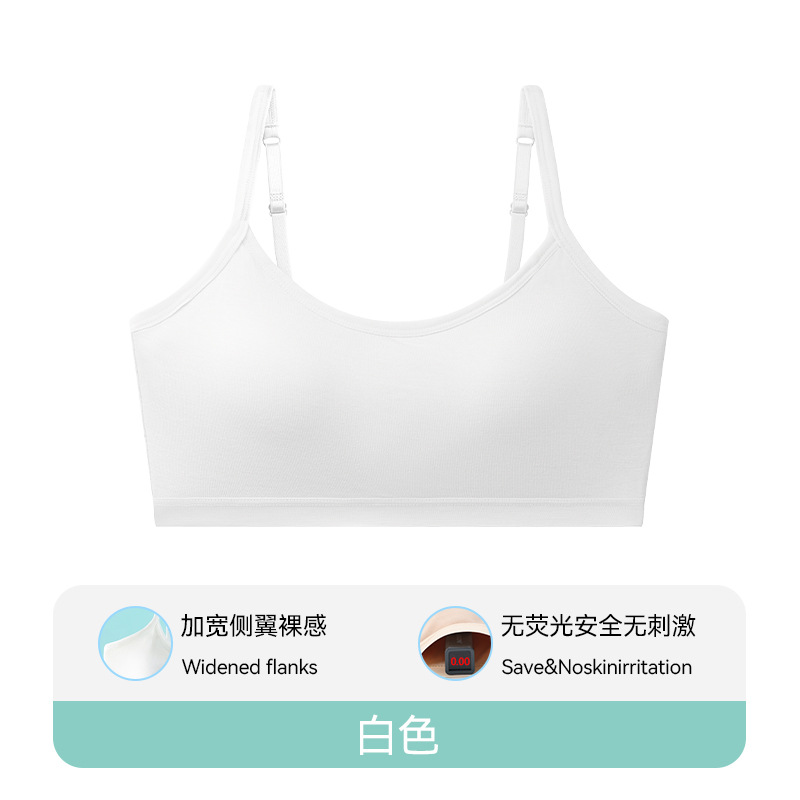 Bra de niñas, niñas adolescentes, camiseta de segundo movimiento, chaleco pequeño, período de desarrollo sin anillo de acero, ropa interior anti-bumps