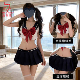 情趣内衣性感学院风超短裙制服純欲JK诱惑辣妹水手服套装批发9284