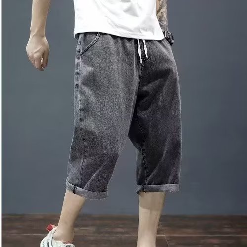 Pantalones cortos de mezclilla de verano para hombres 2024 pantalones cortos de mezclilla coreanos finos sueltos rectos casuales de verano