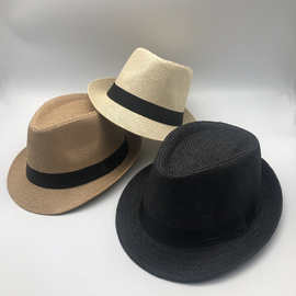 帽子男士夏季遮阳帽英伦复古爵士帽沙滩帽透气男女休闲时尚礼帽潮