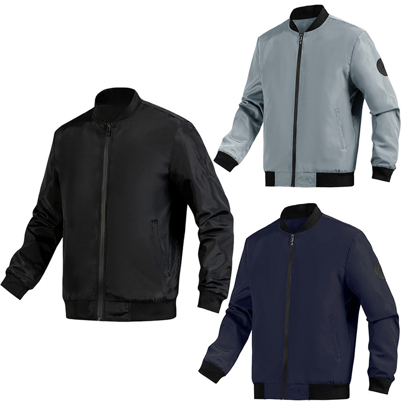 Chaqueta de comercio exterior cuello de béisbol cabeza de tigre logo chaqueta de punto chaqueta corta para hombre chaqueta suelta tablero grande orden exterior