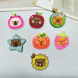 新款水果卡皮巴拉软胶配饰 DIY洞洞鞋包包手机壳水杯玩具冰箱贴片