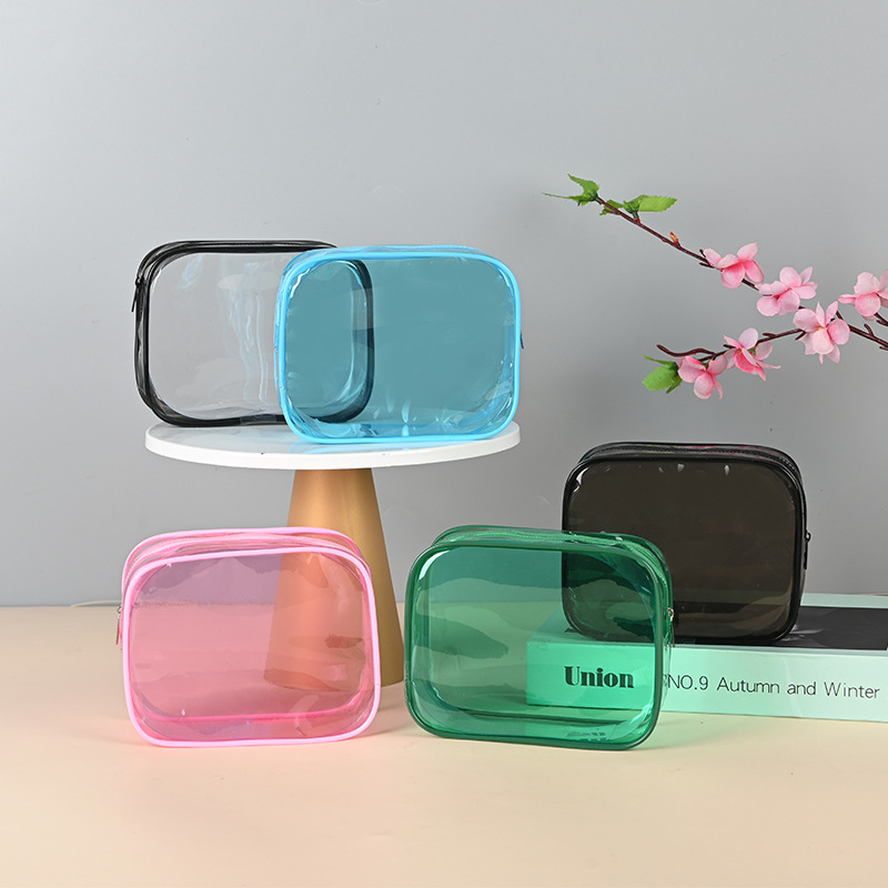 Spot Pvc Cosmetic Bag Cosmetic Bag Customized Women's Large Capacity Multi-Functional Cosmetics Bag Colorful Transparent Cosmetics Bag