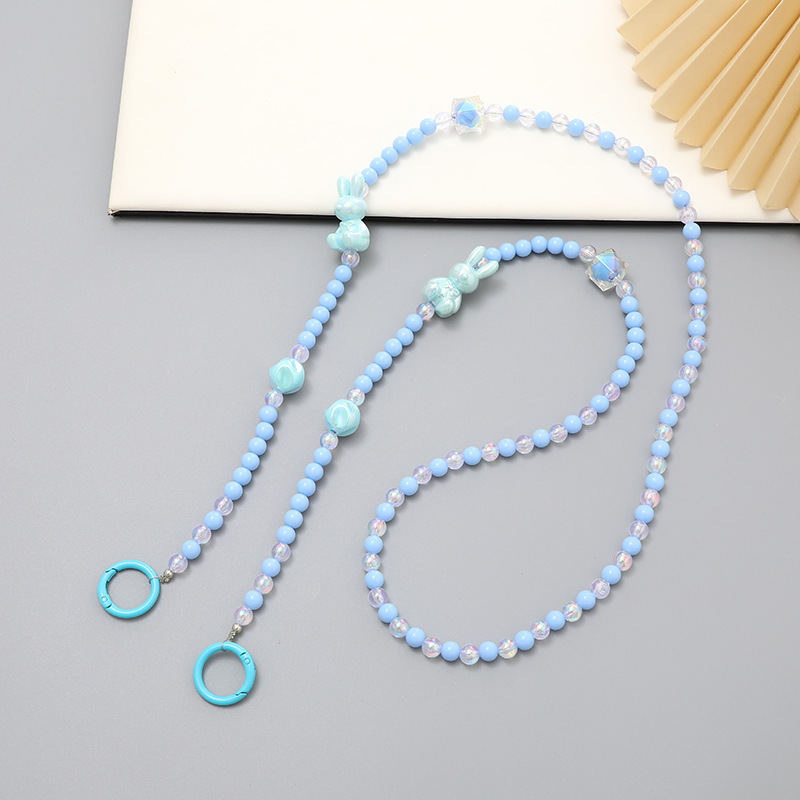 Nuevo acrílico cuentas teléfono móvil cadena perla crossbody Correa cadena teléfono móvil caso colgante regalo para las mujeres