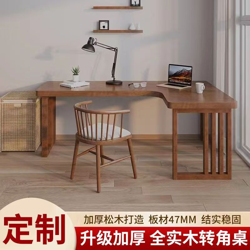 Solid Wood Desk Corner Desktop Computer Table for Home Bedroom, Simple L-Shaped Table Against the Wall, Corner Study and Office Desk Solid Wood Desk Corner Desktop Computer Table for Home Bedroom, Simple L-Shaped Table Against the Wall, Corner Study and Office Desk