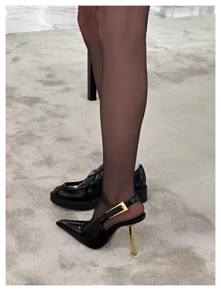 Sexy stockings wear high heels women's new patent leather 6CM gold heel sandals summer dress wear 9CM sandals_voghion.com