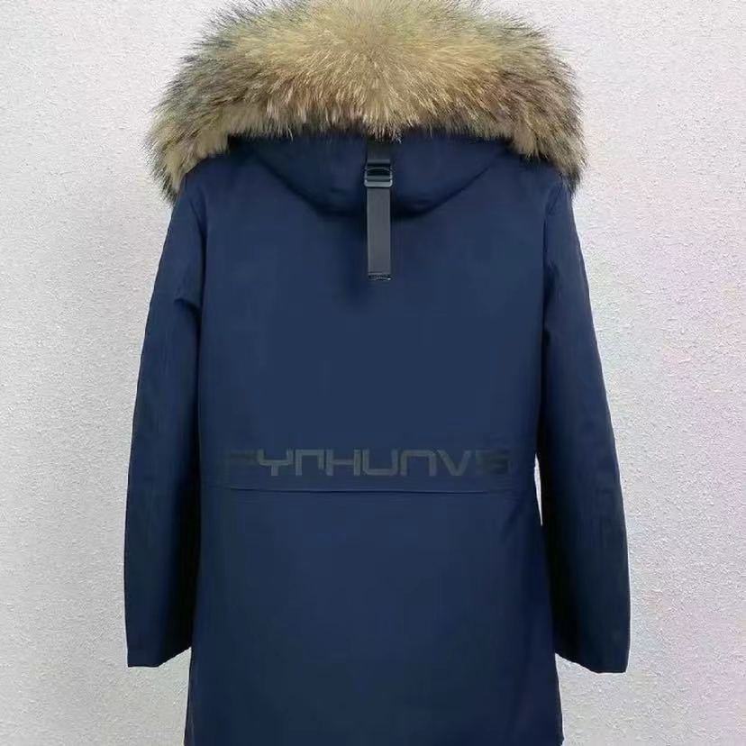 Simba navy blue + Snow Rabbit Fur liner + raccoon natural fur collar