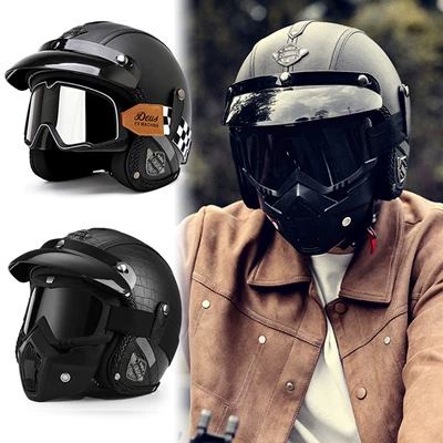 3C Certified Retro Prince Cruise Motorcycle Helmet for Men and Women Electric Vehicle Summer Riding Half Helmet Motorcycle 3/4 Helmet