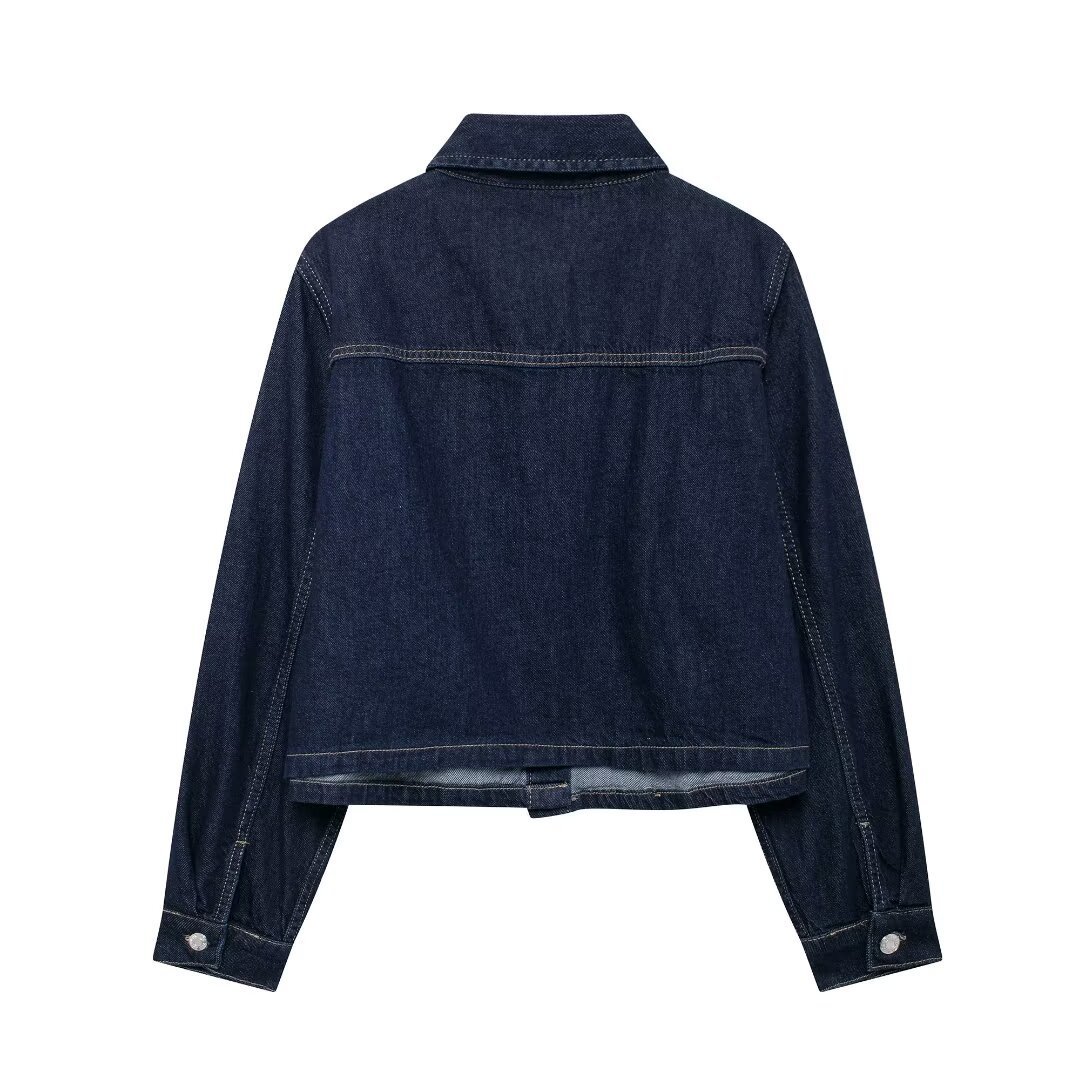 Women's clothing 2024 autumn new shirt jogging style denim suit_voghion.com