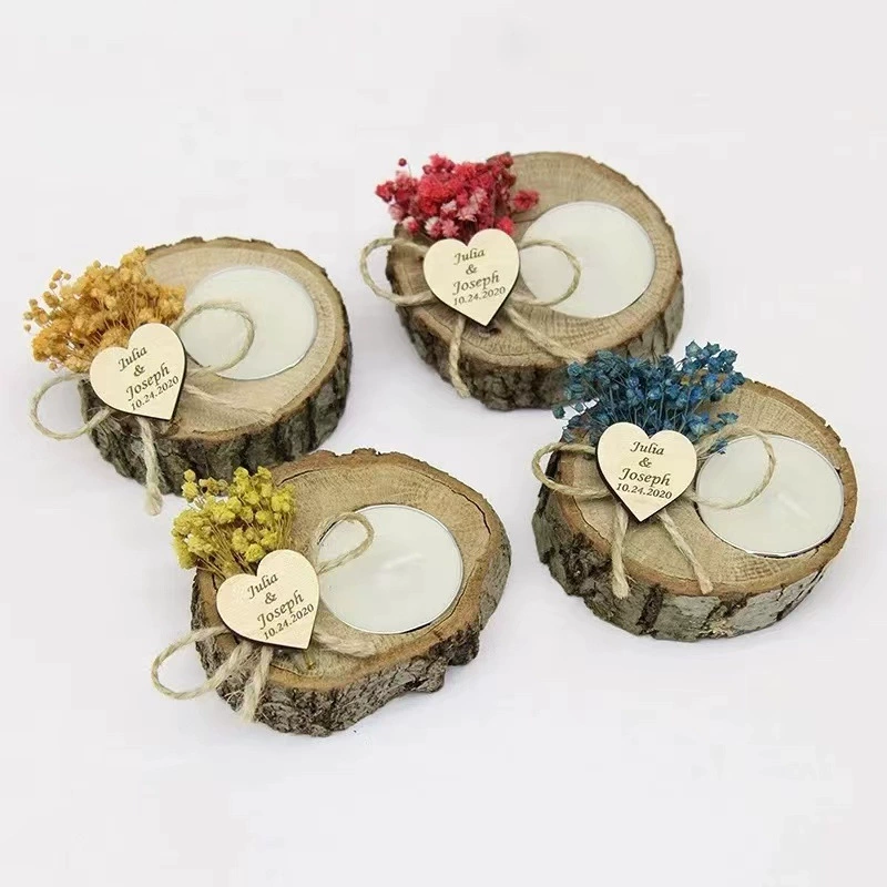 Country creative wooden candle, decorations, ready-made product