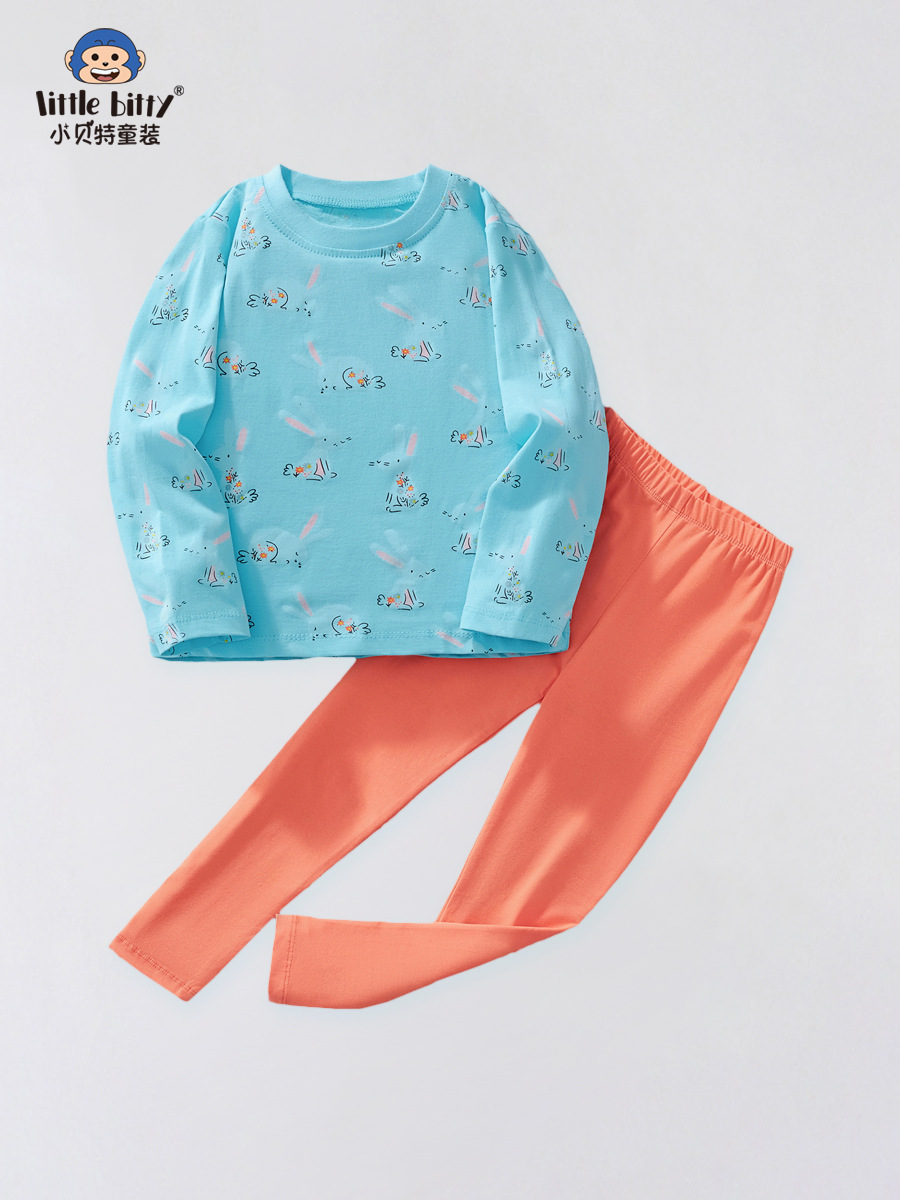 2025 Autumn and Winter Children's Clothing Children's Suits T-Shirt Tops Casual Pants Girls Long-Sleeved Autumn Clothes and Long Pants for Small and Medium-Sized Children