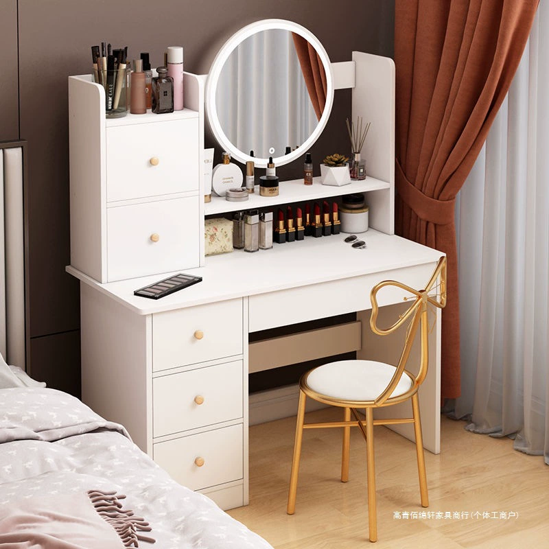 Трюмо для спальни, современный простой туалетный столик с интегрированным шкафчиком для хранения, популярный стиль для женщин, миниатюрный туалетный столик в стиле ins.
