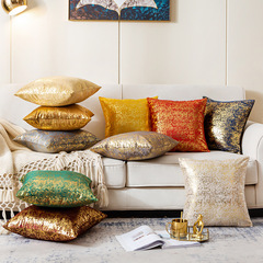 亞馬遜ins家居跨境富麗絨雪花燙金抱枕套批發沙發抱枕腰靠