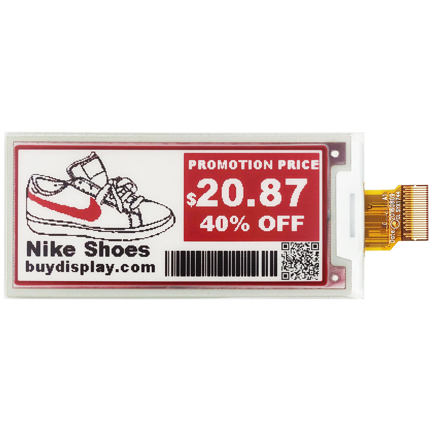 超薄2.9寸红黑双色电子纸E-Paper/128x296点阵E-Ink/SSD1680