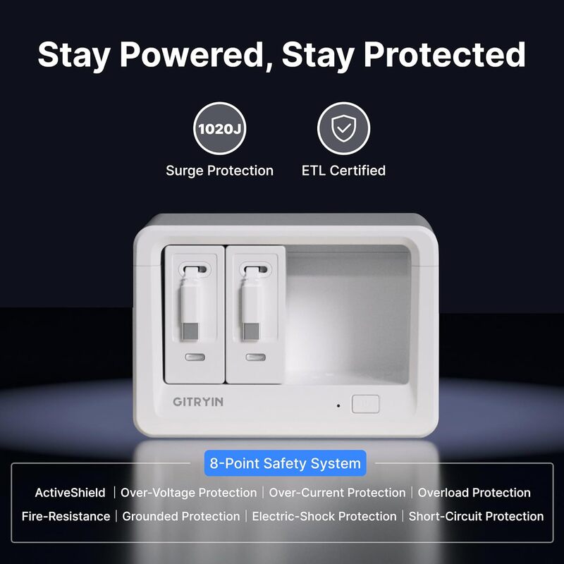 10-in-1 Desktop Charging Station, Equipped with a Retractable Wall Charger, 40W Usb-C Power Outlet