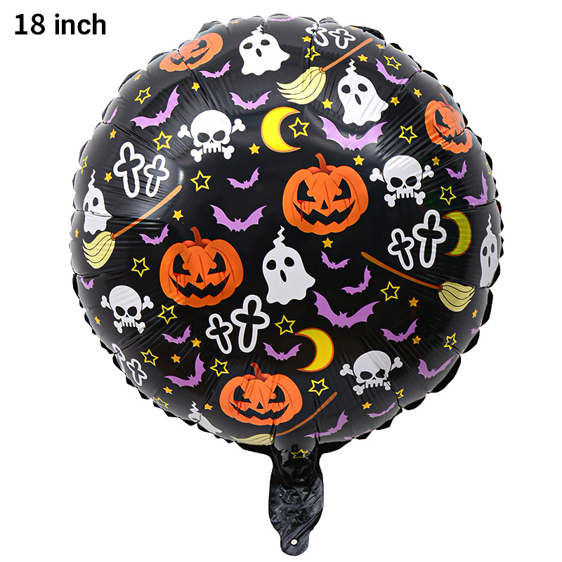 Bola de 18 pulgadas globo de aluminio de Halloween fantasma Festival cráneo calabaza Halloween tema Fiesta escena decoración globo