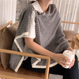 Scarf women's neck protection all-match scarf with buckle shawl cloak dual-use neck warm thickened cloak air-conditioned room outer wear