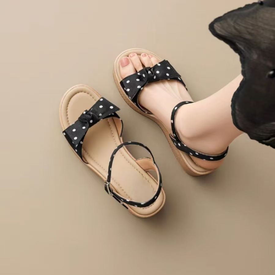 2026 nuevo arco de verano zapatillas de fondo plano para usar zapatillas de cabeza redonda simple