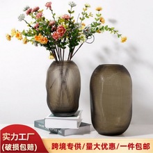 创意波点艺术玻璃花瓶摆件客厅大圆肚水养鲜花插花器软装饰品批发