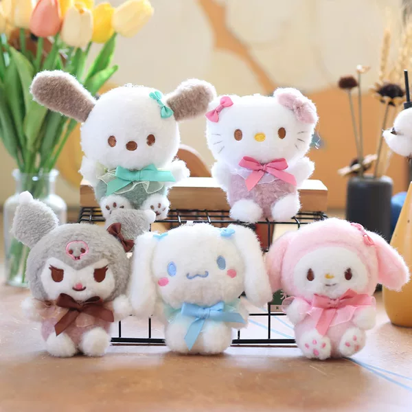 Internet Celebrity Cute Sanrio Kuromi Plush Toy Pendant Kt Cat Bag Charm Keychain Doll