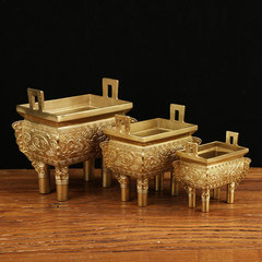 Copper Tripod Vessel Decor, Brass Tripod Vessel, Square Tripod Vessel, Copper Incense Burner Decor, Wholesale, Home Decor, Store Opening Gift