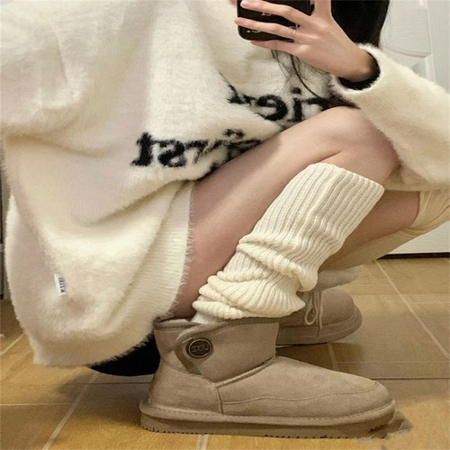 Knitted Socks Set Harajuku Style Y2K Sweet Subculture Japanese JK School Style Winter Warm Thigh High Socks for Women