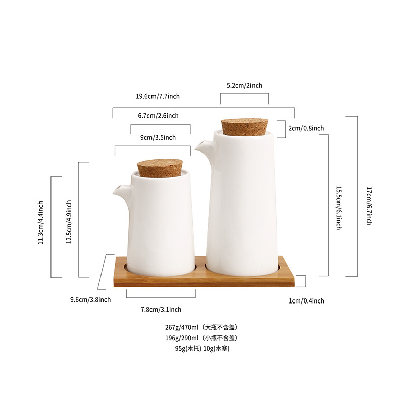 Set de botellas de cerámica estilo japonés para condimentos
