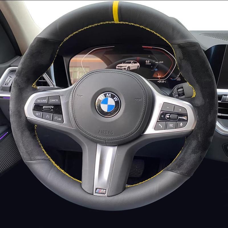 Es adecuado para BMW Serie 5 cubierta de volante de cuero con costura de mano 3 Serie / 1 Serie / 4 Serie / 7 Serie / X3 / X1 / X5 / X6