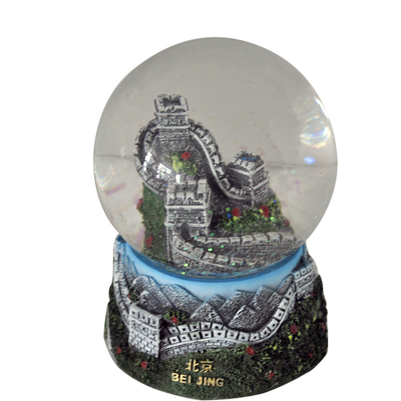 Micro-Landscape Great Wall Crystal Ball Ornaments Tourist Attractions Commemorative Gifts Home Decoration Resin Craftsmanship