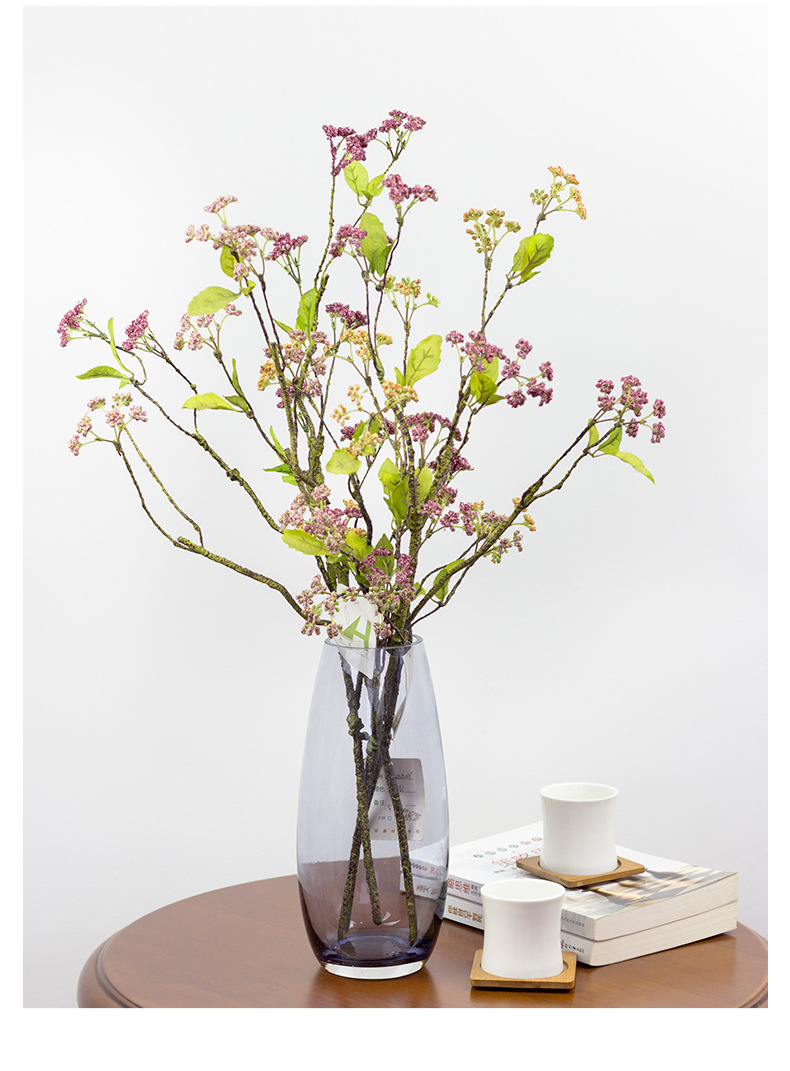 Multi-Headed Flower Branch Artificial Greenery Wedding Hotel Ceiling Decoration Fake Restaurant Decorative Flowers_maomaolike.com