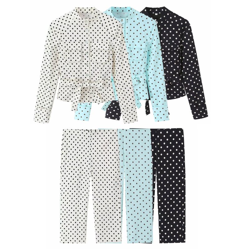 Bsk&Traf Women's Clothing 2026 Summer New Polka Dot Shirt Jacket 2010708 Capri Pants 6929406
