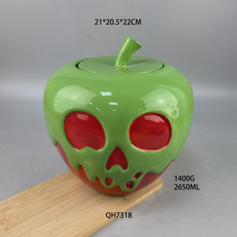 Poison Queen Ceramics Halloween Ghost Festival Tarro de dulces Adornos Taza de madrastra Usura Fun Cartoon Creativo Tarro de galletas