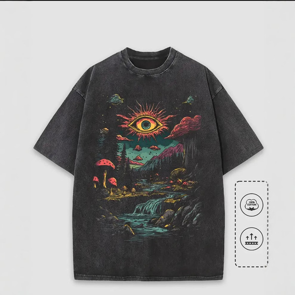 Anime Pain Printed T Shirt Men Retro Washington 100% Cotton Tops