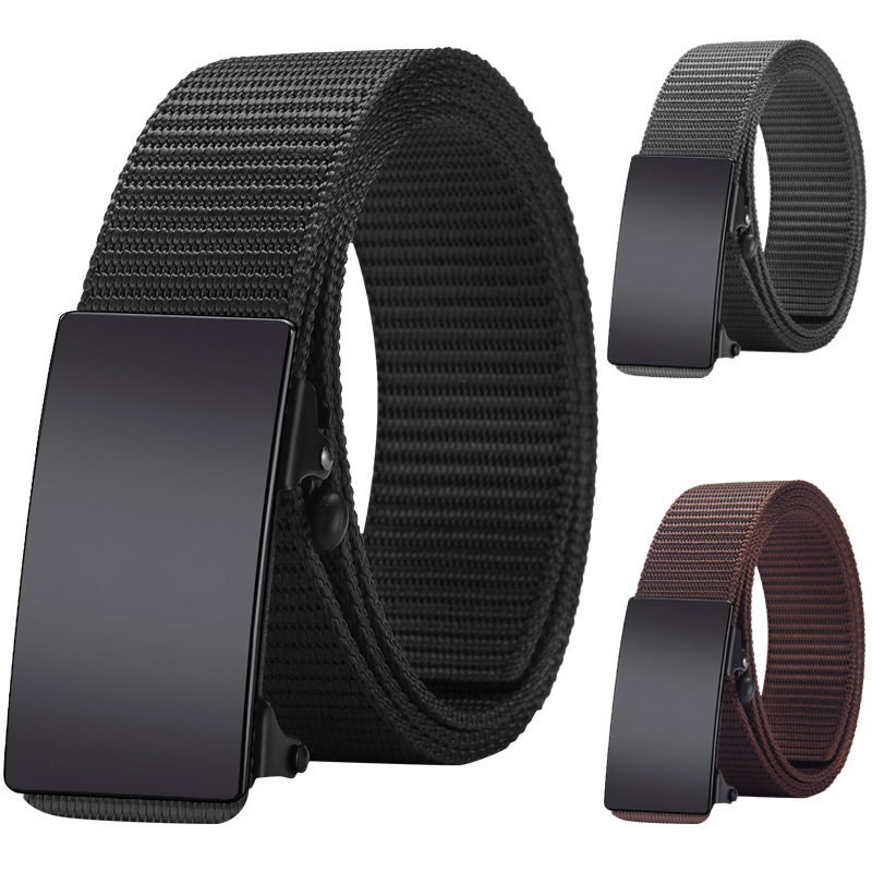 合金无牙仿尼龙编织腰带帆布自动扣男士裤带青年潮流皮带厂家直销