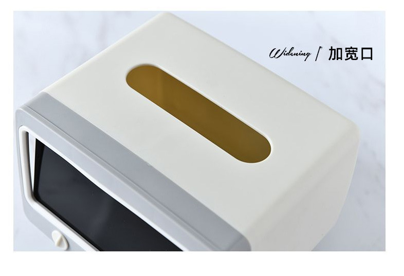 多功能纸巾盒创意桌面电视机抽纸盒复古网红爆款带手机支架收纳盒