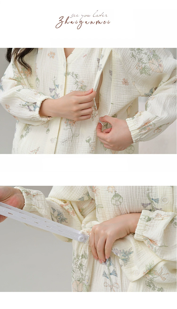 Detalle del tejido ligero y el diseño de pijama suelto