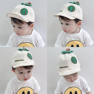 Baby Hat Spring and Autumn Baby Thin Cap Cute Super Cute Adorable Boys and Girls Baseball Korean Fashionable Soft Brim Cap Summer