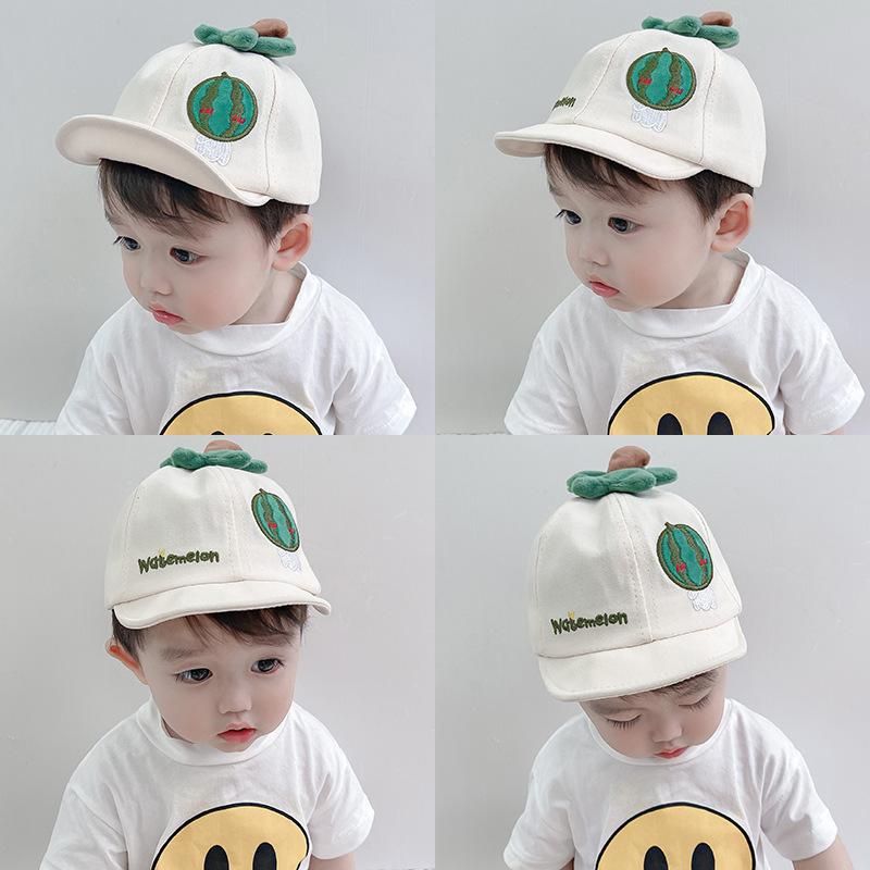 Baby hat spring and autumn baby thin peaked cap cute super cute boys and girls baseball Korean style trendy soft brim hat summer