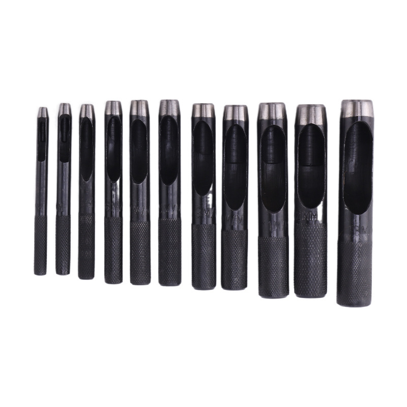 Cinturón negro de perforación manual de trabajo de cuero herramienta de perforación alemán punzonadora punzonado redondo punzonado suministro directo de fábrica