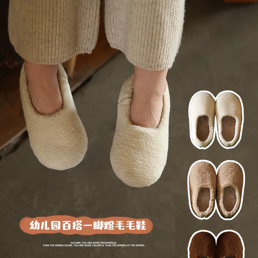 Модные зимние меховые слипоны в корейском стиле для девочек 2025 года, новые трендовые зимние хлопковые ботинки для малышей и детей