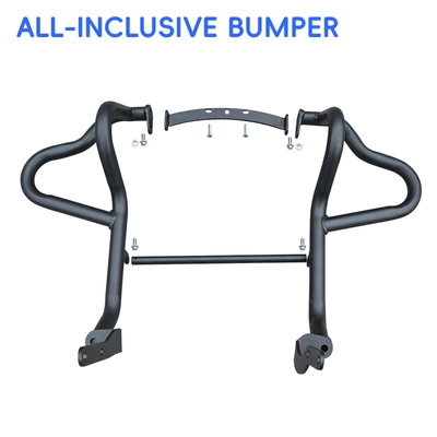 Suitable for Benda Graystone 707 crash bars, anti-fall bumpers, foldable backrest, rear rack, quick-release side bags, tail rack modification (Motorcycle bumper) - black-carbon-steel-bumper