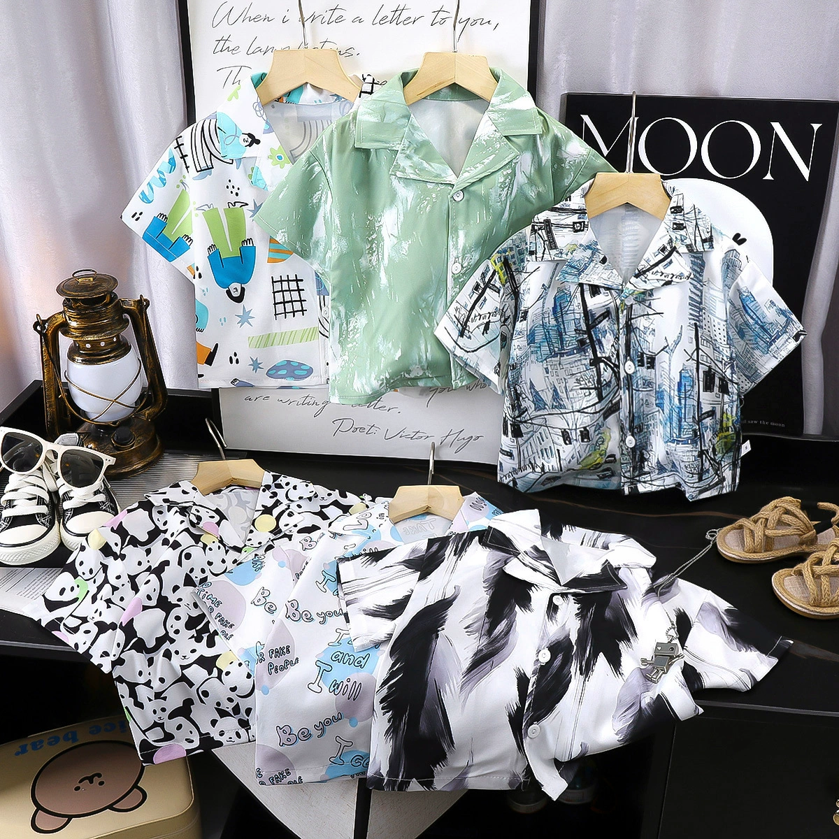 Летняя повседневная рубашка с короткими рукавами для мальчиков пляжная цветочная рубашка прилив