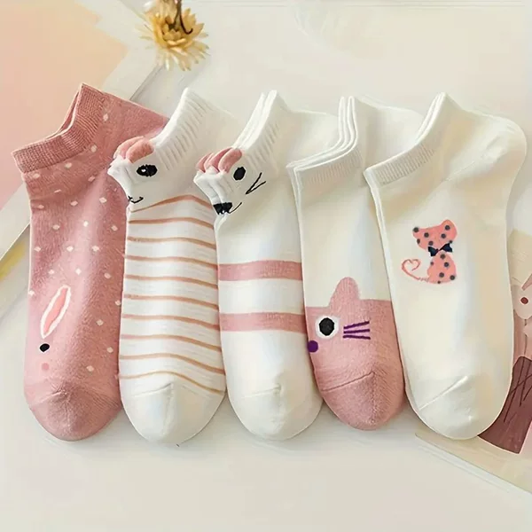 Women's Short Socks Spring and Autumn Thin Low-Cut Boat Socks Cute Japanese Style Low-Top Ins College Style Ladies Short Socks