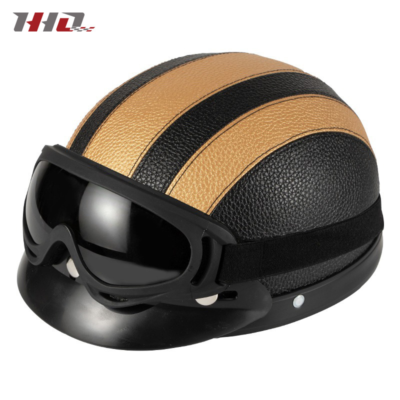 Nuevo casco eléctrico de batería casco de automóvil cuatro estaciones generales para hombres y mujeres otoño y invierno caliente fabricante de medio casco retro