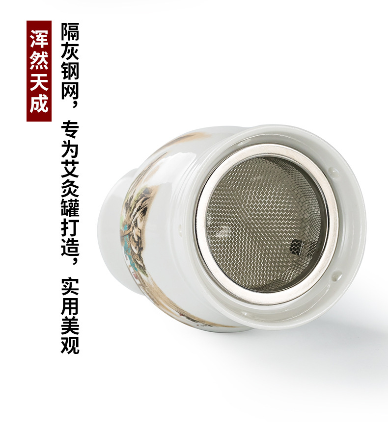 Ceramic Moxibustion Cup Massage Jar Multi-Function Warming Therapy Device for Home Body Care specifications