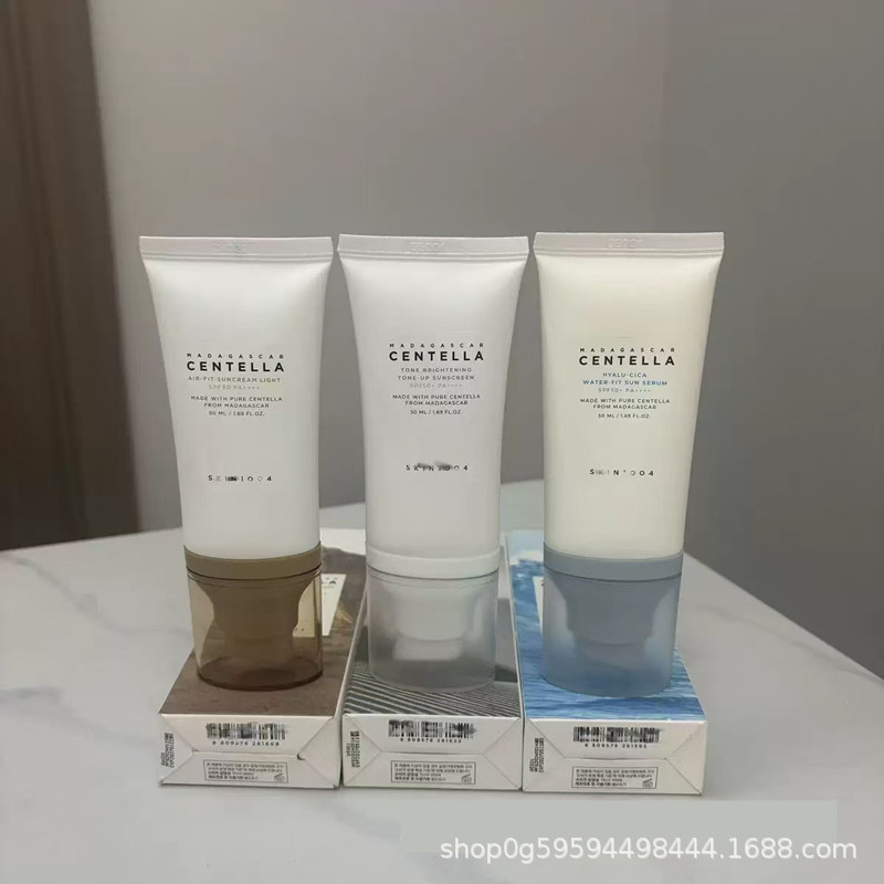 跨境爆款SKIN1004玻尿酸积雪草防晒乳霜清爽水感防晒加隔离二合一|undefined