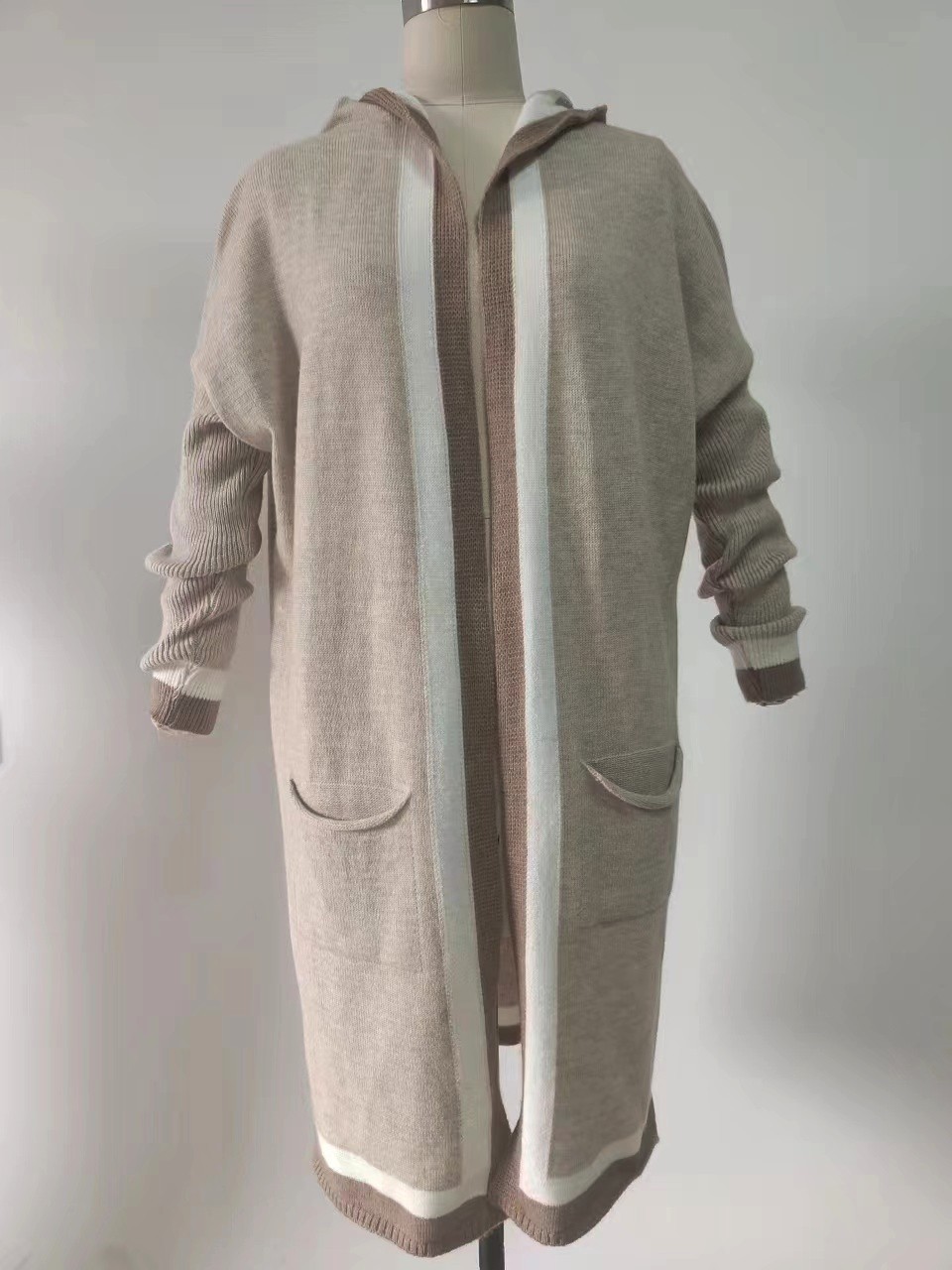 2024 autunno e inverno casual versatile con cappuccio lungo cardigan giacca nuovo abbigliamento da donna_voghion.com