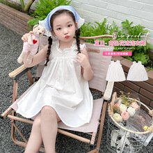 夏季女童白色花边裙短袖童装棉衣服裙子儿童服装公主裙夏