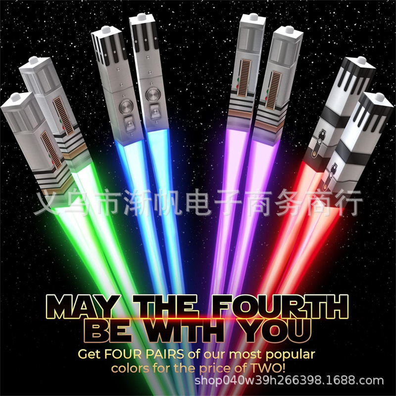 Lightsaber Chopsticks Star Wars Glow-LED Glow Lightsaber Cut Stick-Reusable Sushi